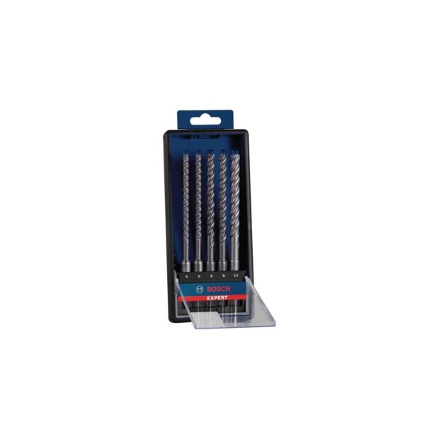 BOSCH Hammer drill bit set Expert SDS plus-7X 5-part SDS Plus plastic case with euro hole