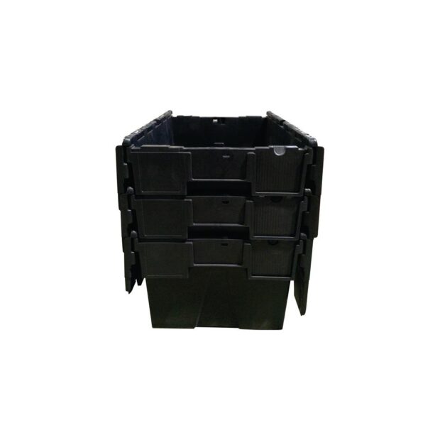 Loadhog Sarl Reusable container  L600xW400xH400 mm black walls and floors closed - Image 5