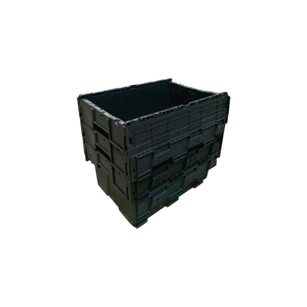 Loadhog Sarl Reusable container  L600xW400xH400 mm black walls and floors closed - Image 4