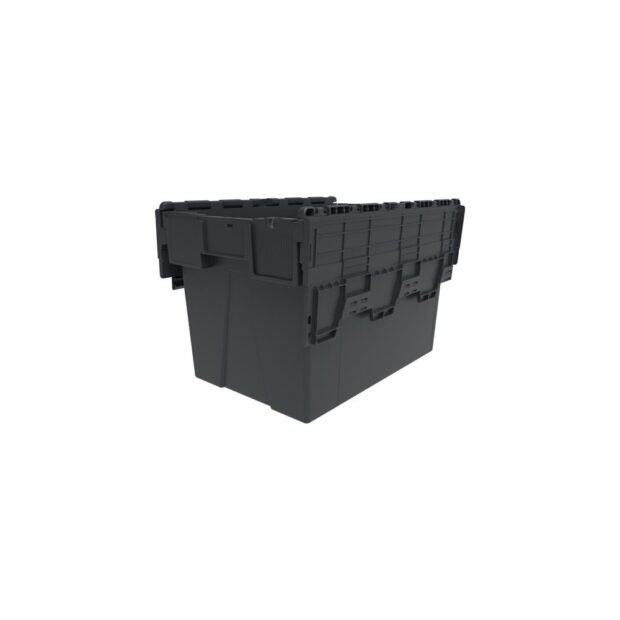 Loadhog Sarl Reusable container  L600xW400xH400 mm black walls and floors closed - Image 2