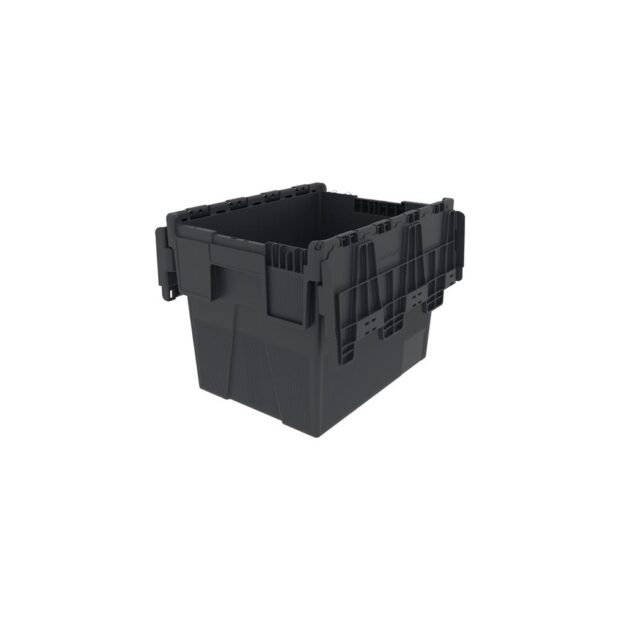 Loadhog Sarl Reusable container  L400xW300xH306 mm black walls and floors closed