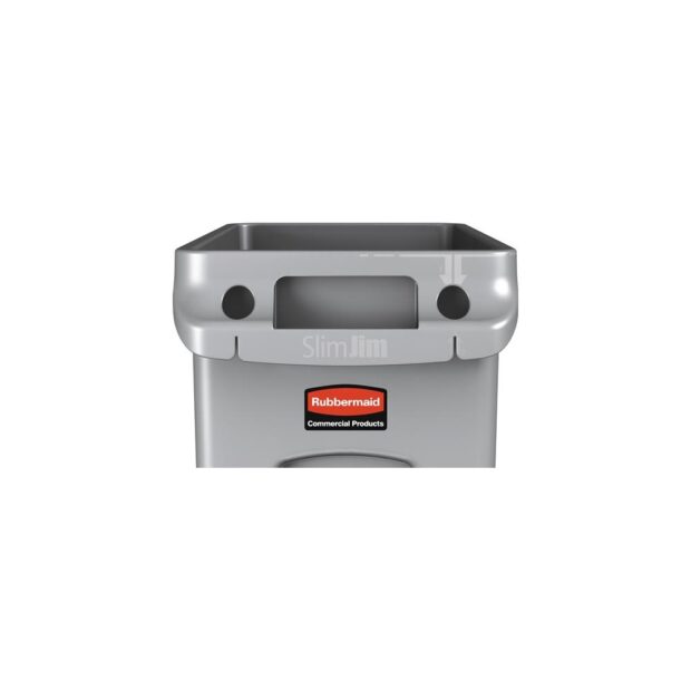 RUBBERMAID Recyclable waste collector  87 l H762xW279xD558 mm grey with ventilation channels - Image 3