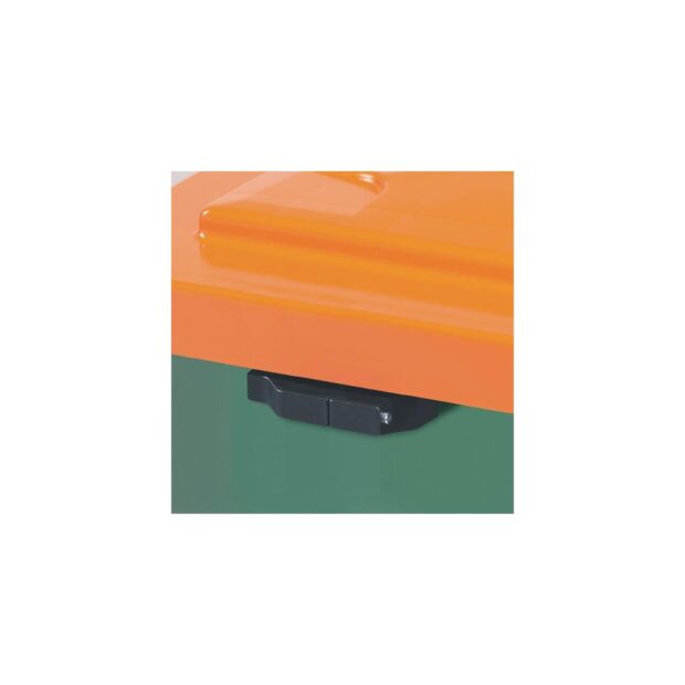 CRAEMER Grit container  L790xW605xH775 mm 210 l HD-PE green/orange no removal chute - Image 2