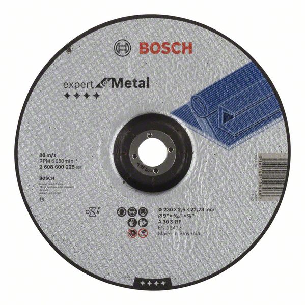 Robert Bosch Power Tools GmbH Expert for Metal cutting disc with depressed centre. For large angle grinders with locking nut