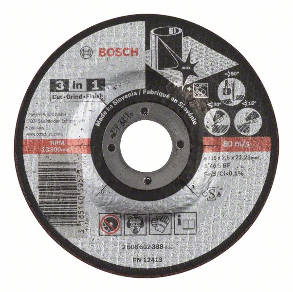 Robert Bosch Power Tools GmbH 3-in-1 cutting disc. For small angle grinders