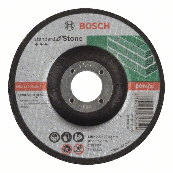 Robert Bosch Power Tools GmbH Standard for Stone cutting disc with depressed centre. For small angle grinders