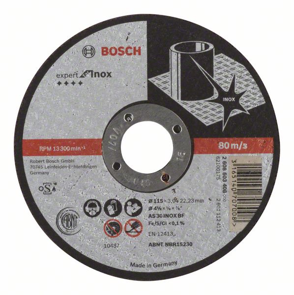 Robert Bosch Power Tools GmbH Expert for Inox straight cutting disc. For small angle grinders