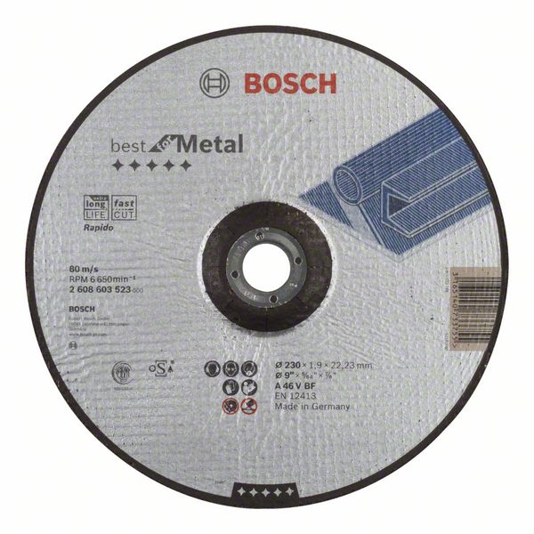 Robert Bosch Power Tools GmbH Best for Metal - Rapido cutting disc with depressed centre. For large angle grinders with locking nut