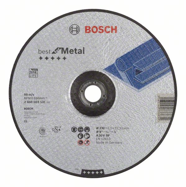 Robert Bosch Power Tools GmbH Best for Metal cutting disc with depressed centre. For large angle grinders with locking nut