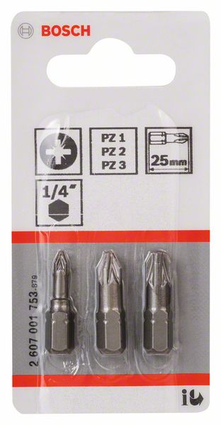 Robert Bosch Power Tools GmbH 3-piece screwdriver bit set, Extra Hard. For rotary drills/drivers - Image 2