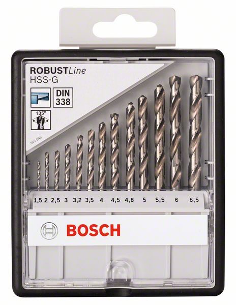 Robert Bosch Power Tools GmbH 13-piece Robust Line metal drill bit set HSS-G, 135° 1.5 - 6.5 mm. For rotary drills/drivers - Image 2