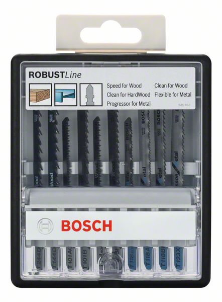 Robert Bosch Power Tools GmbH 10-piece Robust Line jigsaw blade set Wood and Metal variety T-shank. For jigsaws - Image 2