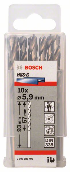 Robert Bosch Power Tools GmbH Metal drill bits HSS-G, DIN 338. For rotary drills/drivers - Image 2