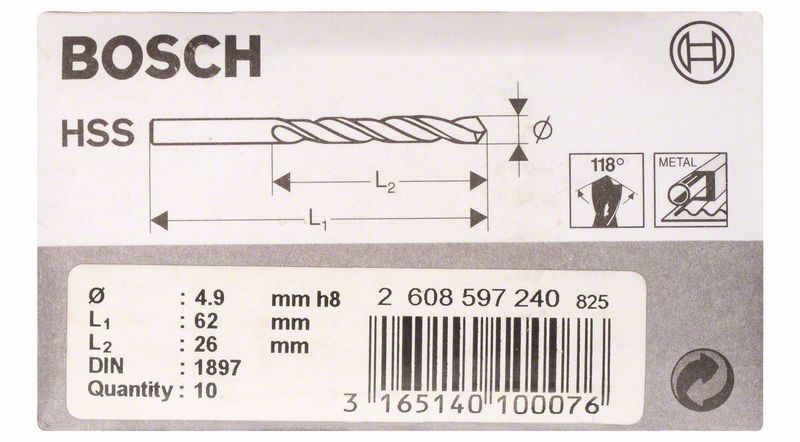 Robert Bosch Power Tools GmbH Stub drill bits, HSS-R, DIN 1897. For rotary drills/drivers - Image 2