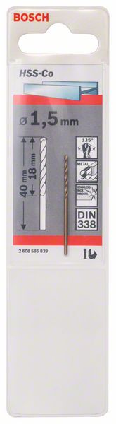 Robert Bosch Power Tools GmbH Metal drill bits HSS-Co, DIN 338. For rotary drills/drivers - Image 2