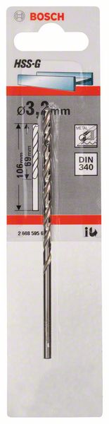 Robert Bosch Power Tools GmbH Metal drill bits HSS-G, DIN 340. For rotary drills/drivers - Image 2