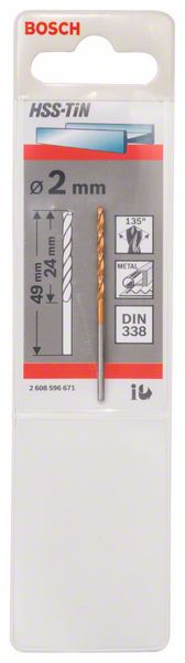 Robert Bosch Power Tools GmbH Metal drill bits HSS-TiN, DIN 338. For rotary drills/drivers - Image 2