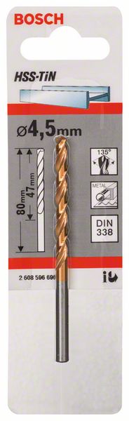 Robert Bosch Power Tools GmbH Metal drill bits HSS-TiN, DIN 338. For rotary drills/drivers - Image 2