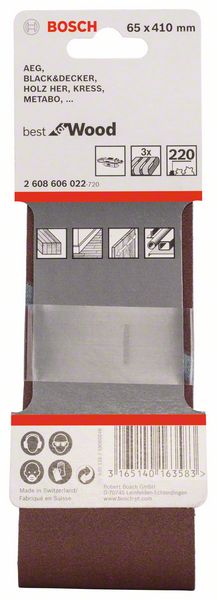 Robert Bosch Power Tools GmbH 3-piece X440 sanding belt set. For belt sanders