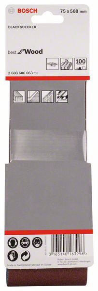 Robert Bosch Power Tools GmbH 3-piece X440 sanding belt set. For belt sanders