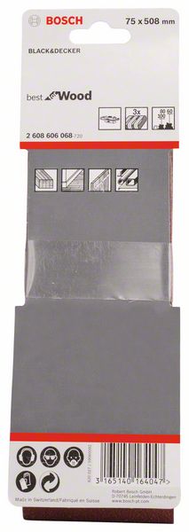 Robert Bosch Power Tools GmbH 3-piece X440 sanding belt set. For belt sanders