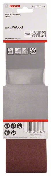 Robert Bosch Power Tools GmbH 3-piece X440 sanding belt set. For belt sanders