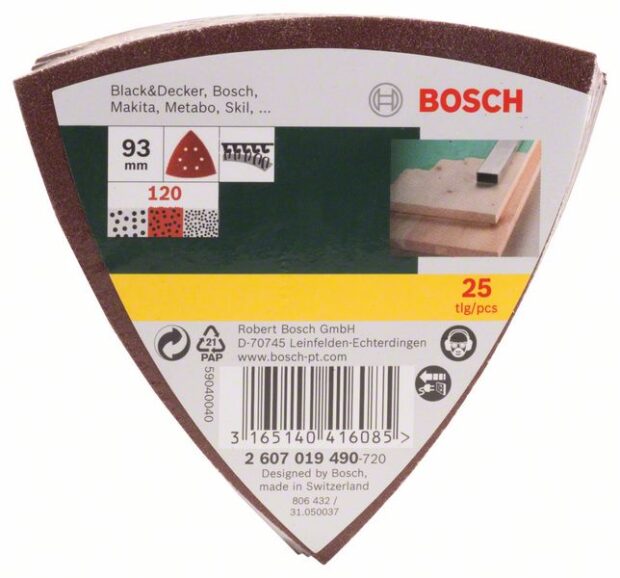 Robert Bosch Power Tools GmbH 25-piece sanding sheet set for delta sanders, grit 120 - Image 2