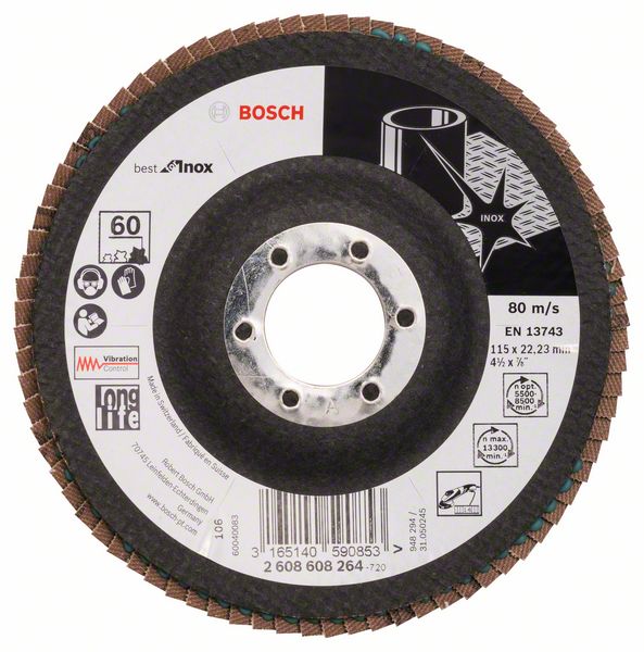 Robert Bosch Power Tools GmbH Flap disc X581, Best for Inox. For small angle grinders