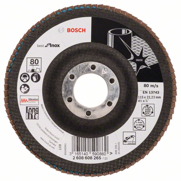 Robert Bosch Power Tools GmbH Flap disc X581, Best for Inox. For small angle grinders
