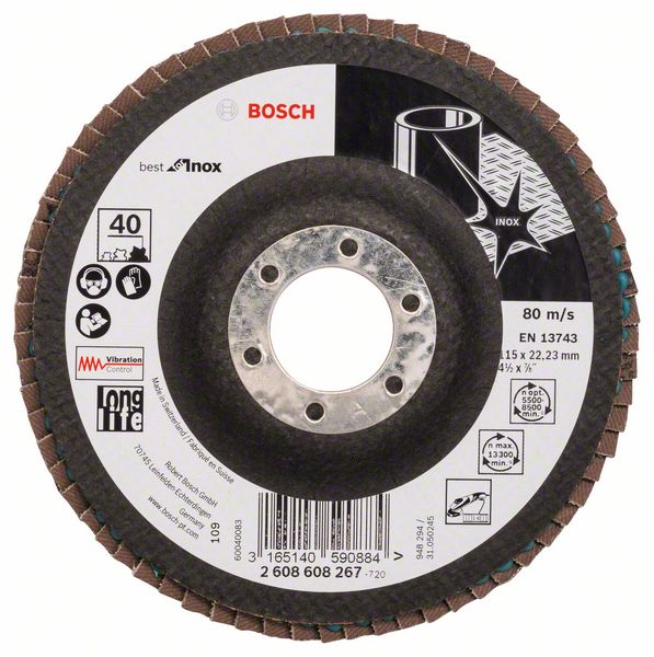 Robert Bosch Power Tools GmbH Flap disc X581, Best for Inox. For small angle grinders