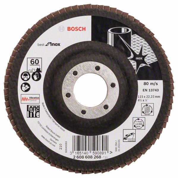 Robert Bosch Power Tools GmbH Flap disc X581, Best for Inox. For small angle grinders