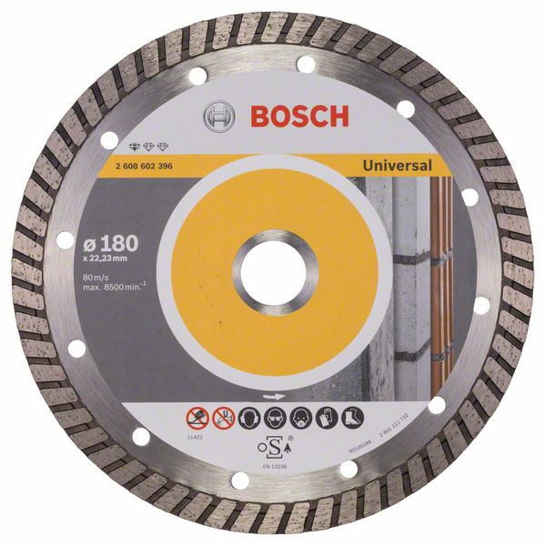 Robert Bosch Power Tools GmbH Standard for Universal Turbo diamond cutting disc. For large angle grinders with locking nut