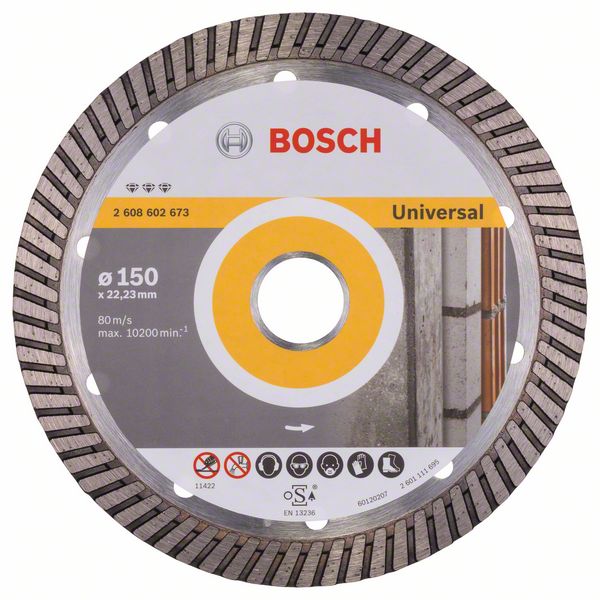 Robert Bosch Power Tools GmbH Diamond cutting disc Best for Universal Turbo. For large angle grinders with locking nut