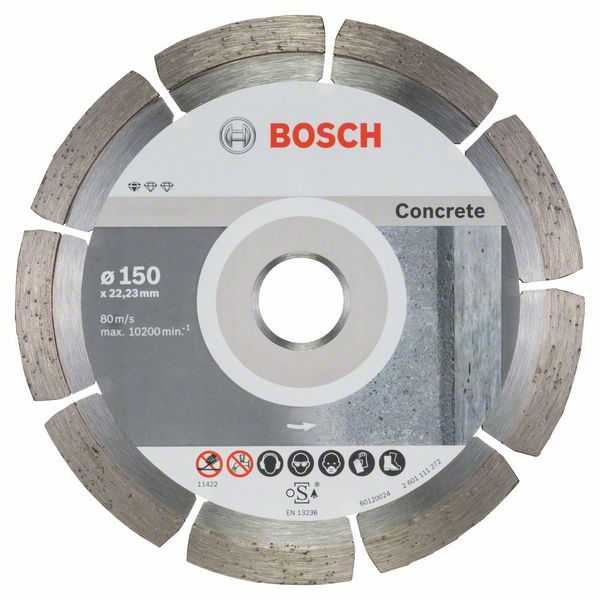 Robert Bosch Power Tools GmbH Standard for Concrete diamond cutting disc. For large angle grinders with locking nut