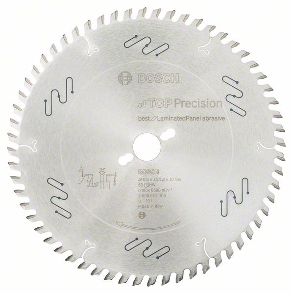 Robert Bosch Power Tools GmbH Circular saw blade Top Precision Best for Laminated Panel Abrasive. For vertical panel sizing saws