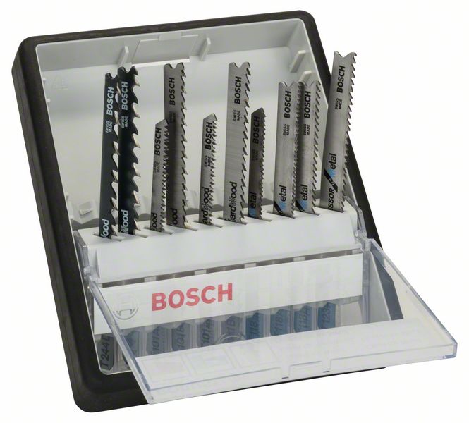 Robert Bosch Power Tools GmbH 10-piece Robust Line jigsaw blade set Wood and Metal variety T-shank. For jigsaws
