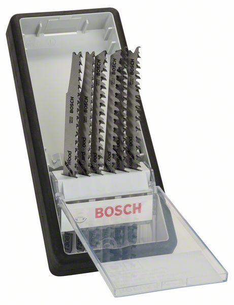 Robert Bosch Power Tools GmbH 6-piece Robust Line Wood jigsaw blade set Progressor T-shank. For jigsaws
