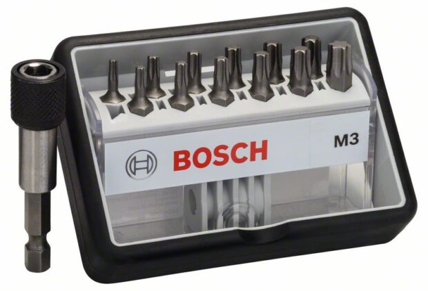 Robert Bosch Power Tools GmbH 12+1-piece Robust Line screwdriver bit set M T, Extra Hard version. For rotary drills/drivers