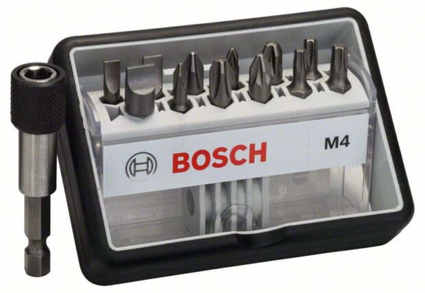 Robert Bosch Power Tools GmbH 12+1-piece Robust Line screwdriver bit set M PH/PZ/T/S, Extra Hard version. For rotary drills/drivers