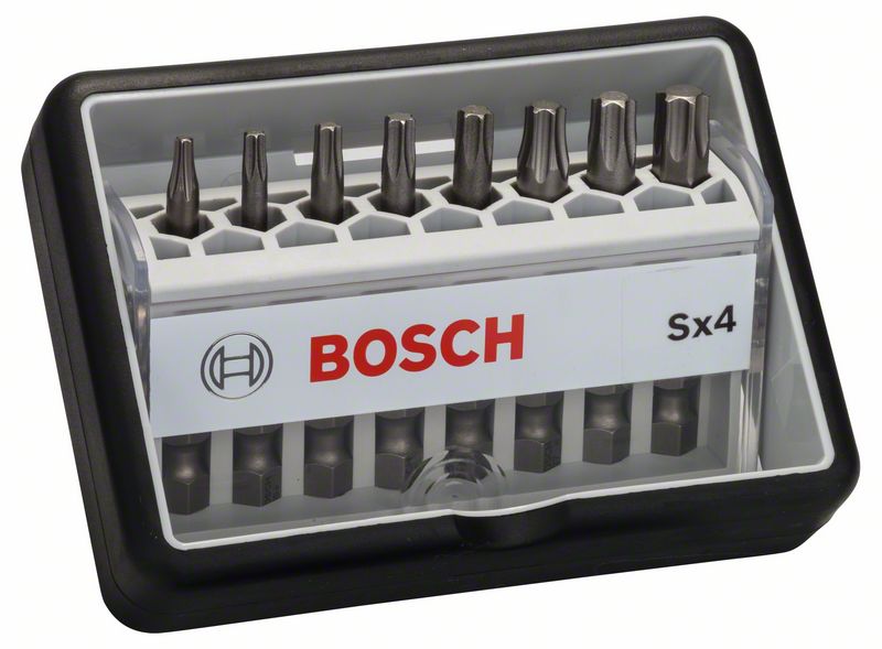 Robert Bosch Power Tools GmbH 8-piece Robust Line screwdriver bit set Sx T, Extra Hard version. For rotary drills/drivers