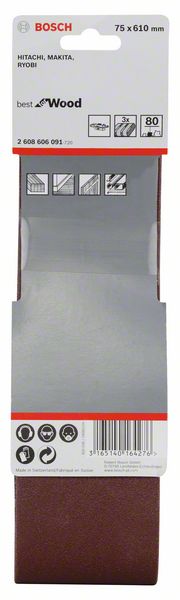 Robert Bosch Power Tools GmbH 3-piece X440 sanding belt set. For belt sanders