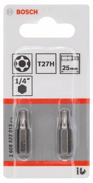 Robert Bosch Power Tools GmbH T27H Security-Torx® screwdriver bit, Extra Hard. For rotary drills/drivers - Image 2