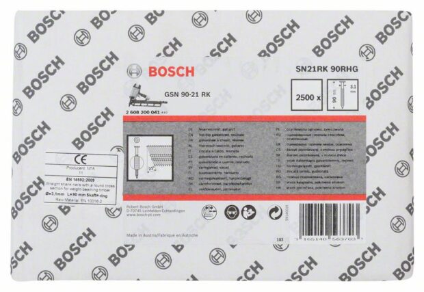 Robert Bosch Power Tools GmbH Full head strip nail SN21RK 90RHG. For nail guns