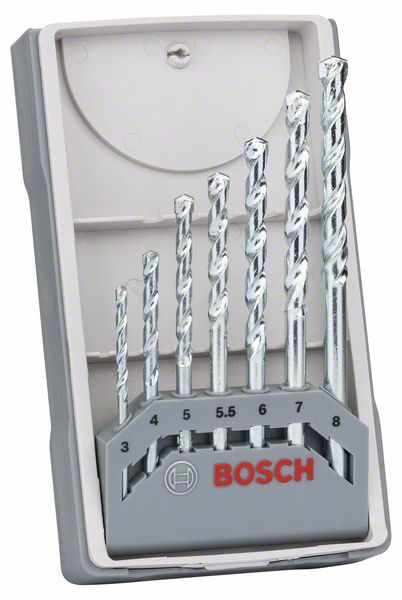 Robert Bosch Power Tools GmbH 7-piece CYL-1 masonry drill bit set 3/4/5/5.5/6/7/8 mm. For rotary drills/drivers