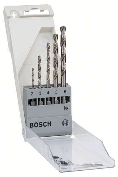 Robert Bosch Power Tools GmbH 5-piece metal drill bit set HSS-G, DIN 338 2 - 6 mm. For rotary drills/drivers