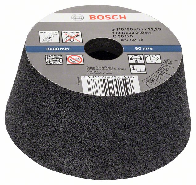Robert Bosch Power Tools GmbH Conical cup wheel - Stone/concrete. For large angle grinders with locking nut