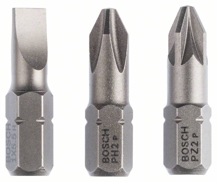 Robert Bosch Power Tools GmbH 3-piece screwdriver bit set, Extra Hard version (mixed). For rotary drills/drivers