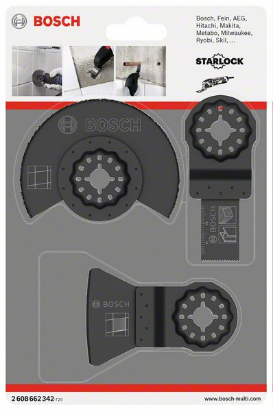 Robert Bosch Power Tools GmbH 3-piece basic tile set. For oscillating multitools