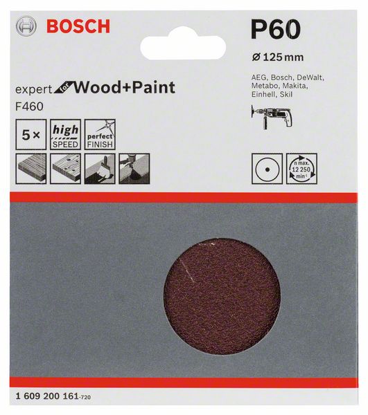 Robert Bosch Power Tools GmbH 5-piece F460 sanding sheet set. For rotary drills/drivers