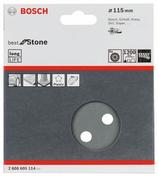 Robert Bosch Power Tools GmbH F355 sanding sheet, pack of 5. For random orbital sanders
